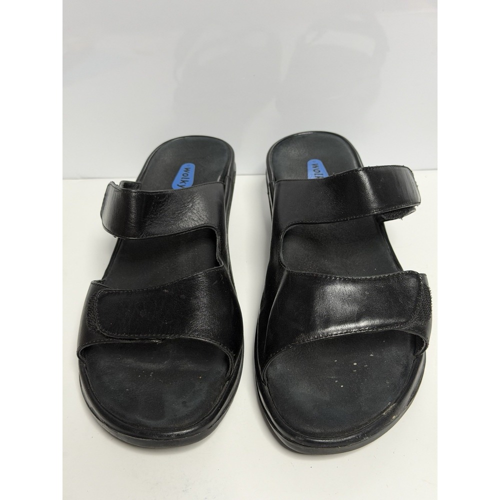 Women's WOLKY Black Nubuck Leather  Walking Sandals Size 11 / 42 C-4